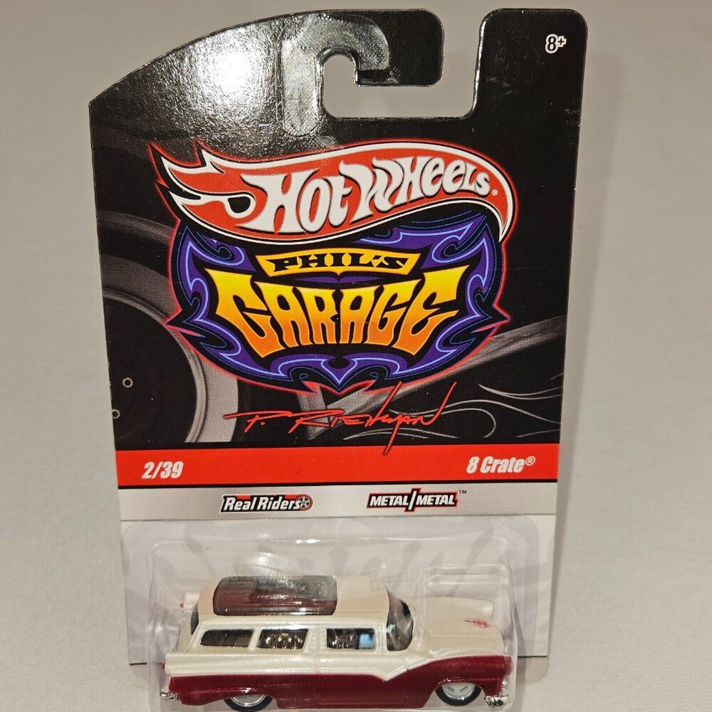 HOT WHEELS PHIL'S GARAGE 8 CRATE REAL RIDERS 2/39 - MINT - (K216)‎